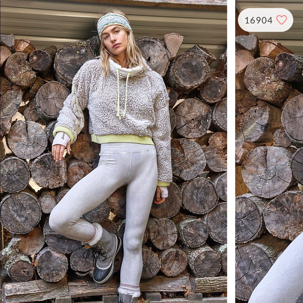 Free People Good Karma 7/8 legging ice grey SZ M/L